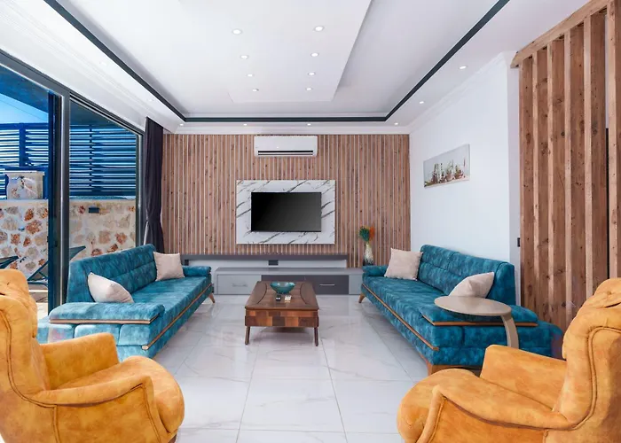 别墅 Kalkan'da Deniz Manzarali Lueks Tatil Villasi 卡斯