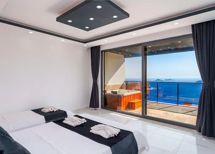 Villa Kalkan'da Deniz Manzarali Lueks Tatil Villasi